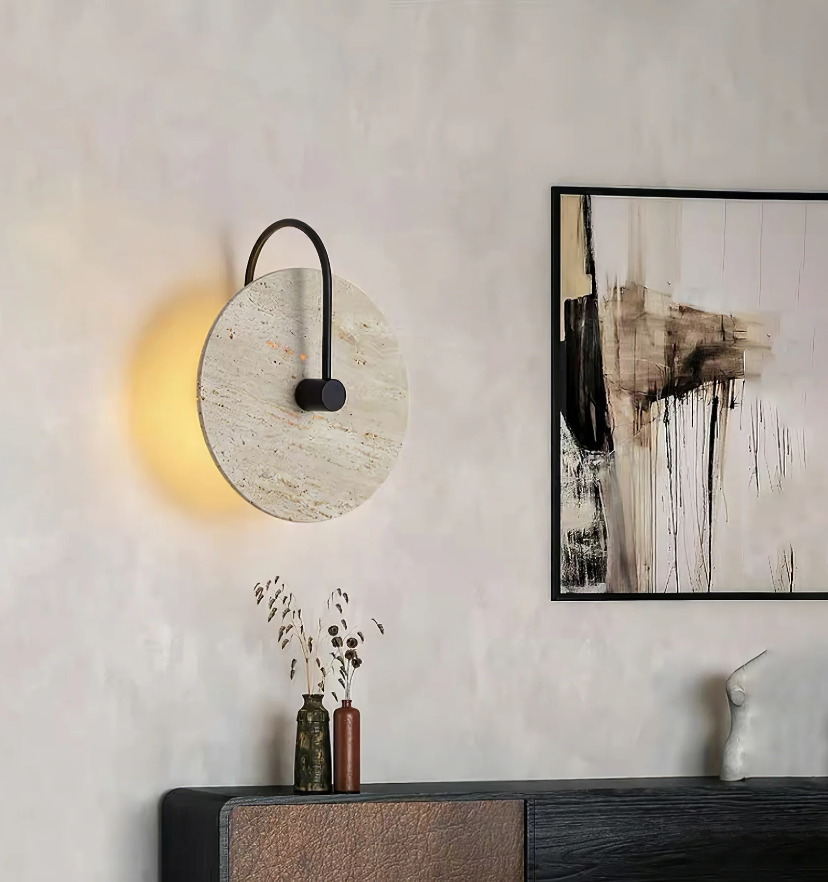 Round Travertine Wall Lamp - Yiarolight