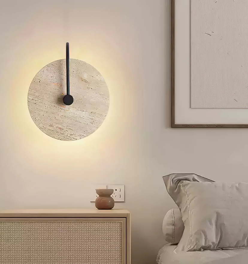 Round Travertine Wall Lamp - Yiarolight