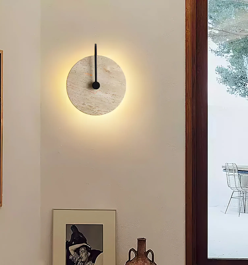 Round Travertine Wall Lamp - Yiarolight