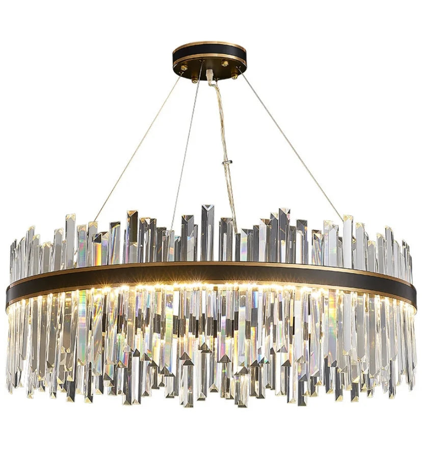 Royal Black Gold Ring Chandelier - Auraolight