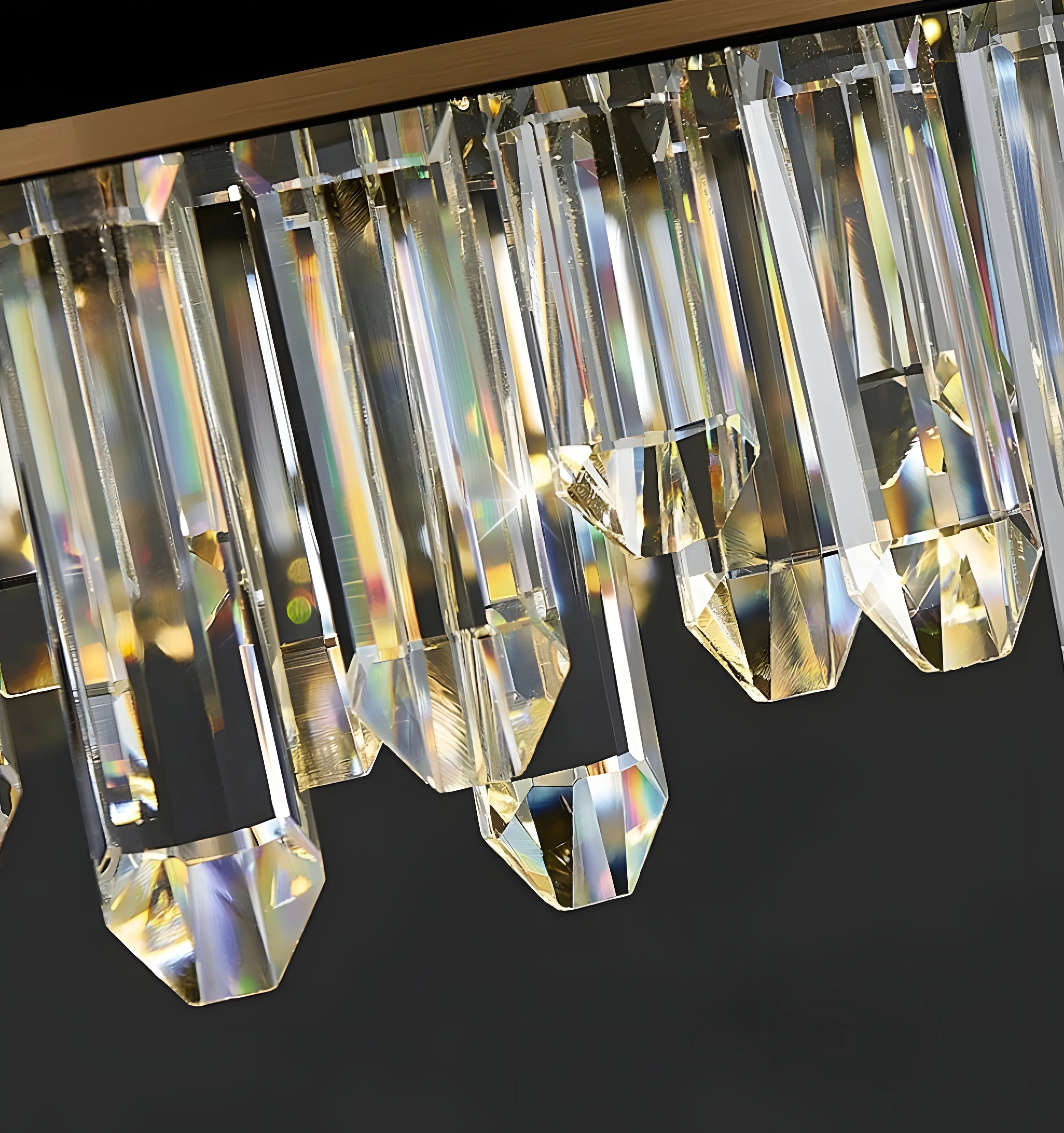 Royal Black Gold Ring Chandelier - Auraolight
