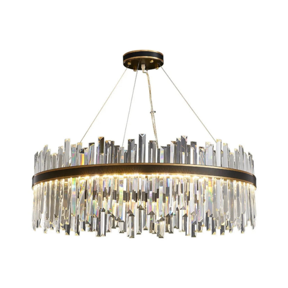 Royal Black Gold Ring Chandelier - Auraolight