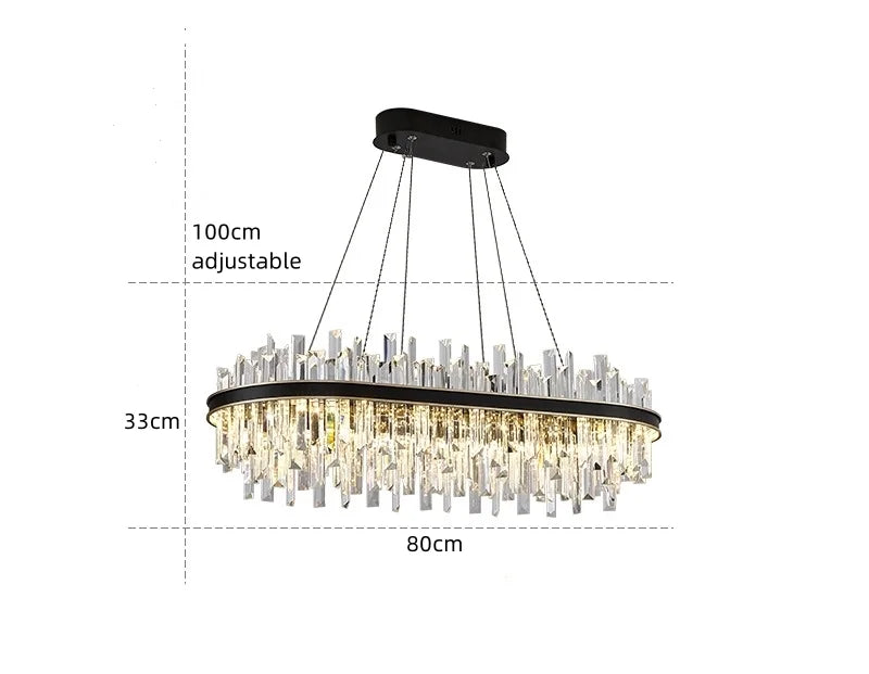 Royal Black Gold Ring Chandelier - Auraolight