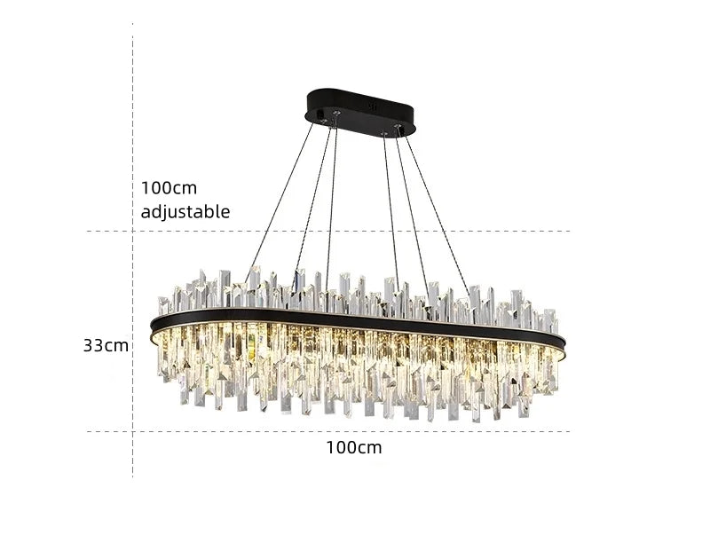 Royal Black Gold Ring Chandelier - Auraolight
