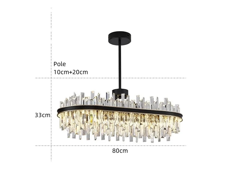 Royal Black Gold Ring Chandelier - Auraolight