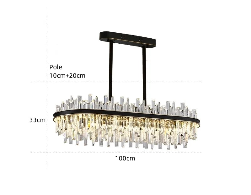 Royal Black Gold Ring Chandelier - Auraolight