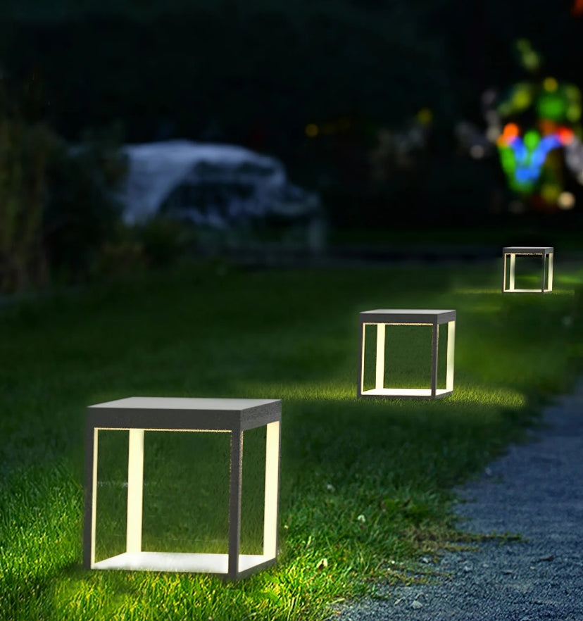 Square Frame Fence Post Garden Light - Auraolight