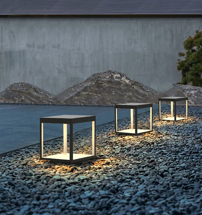 Square Frame Fence Post Garden Light - Auraolight