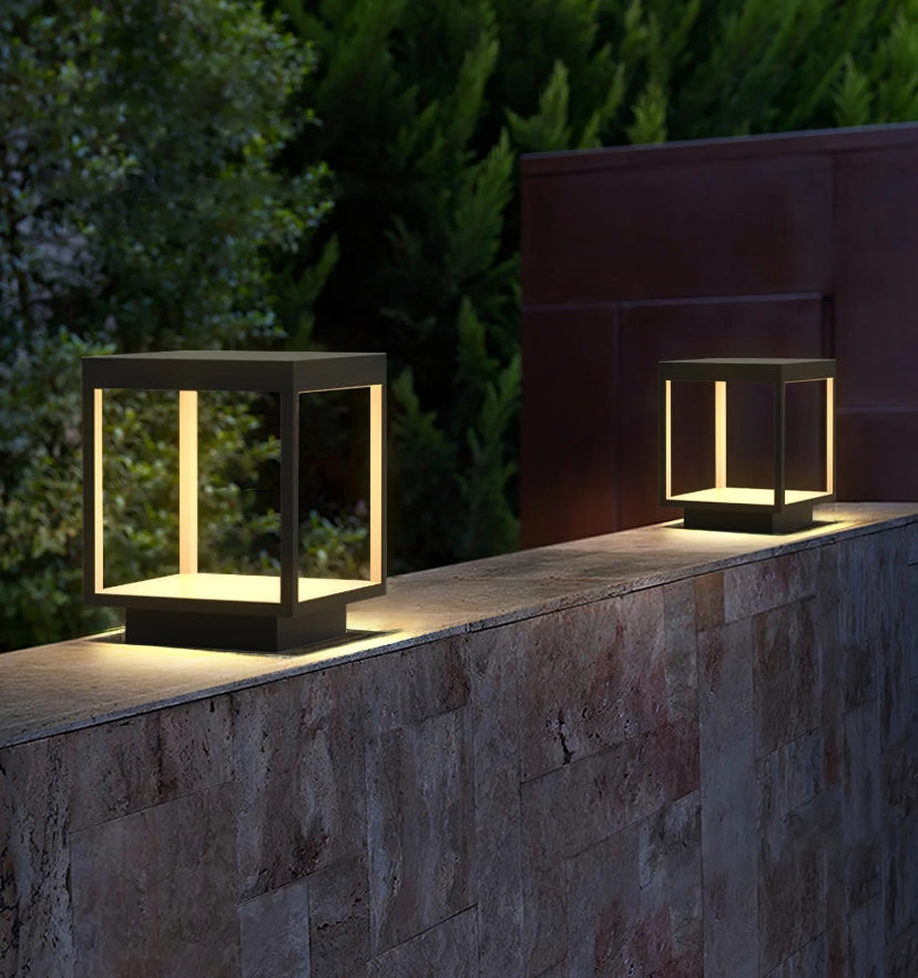 Square Frame Fence Post Garden Light - Auraolight