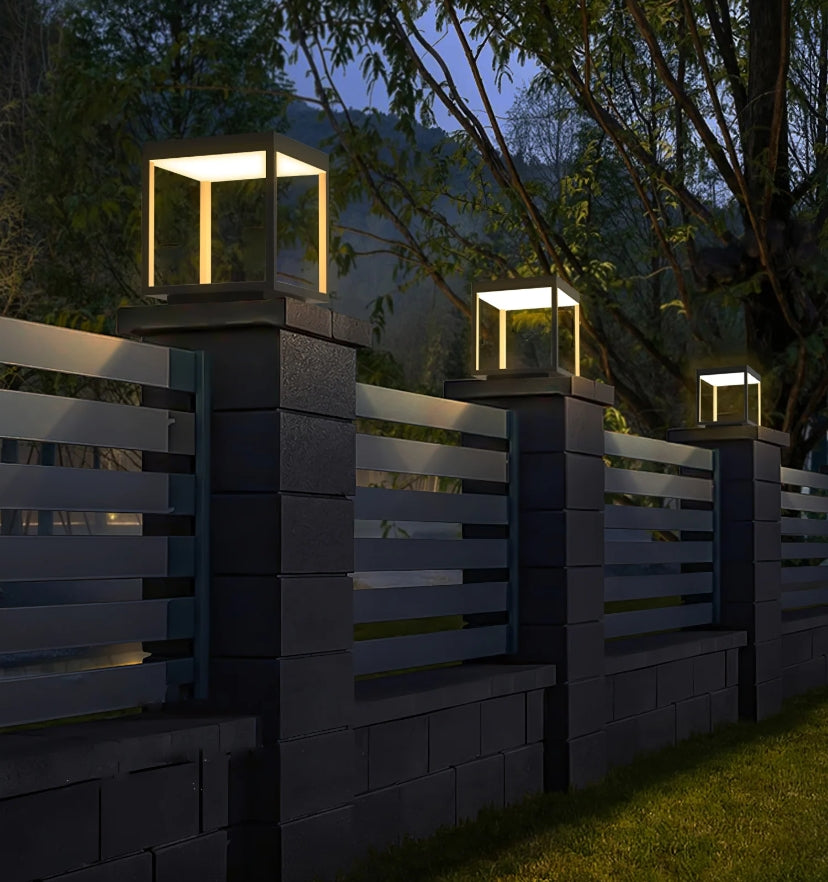 Square Frame Fence Post Garden Light - Auraolight