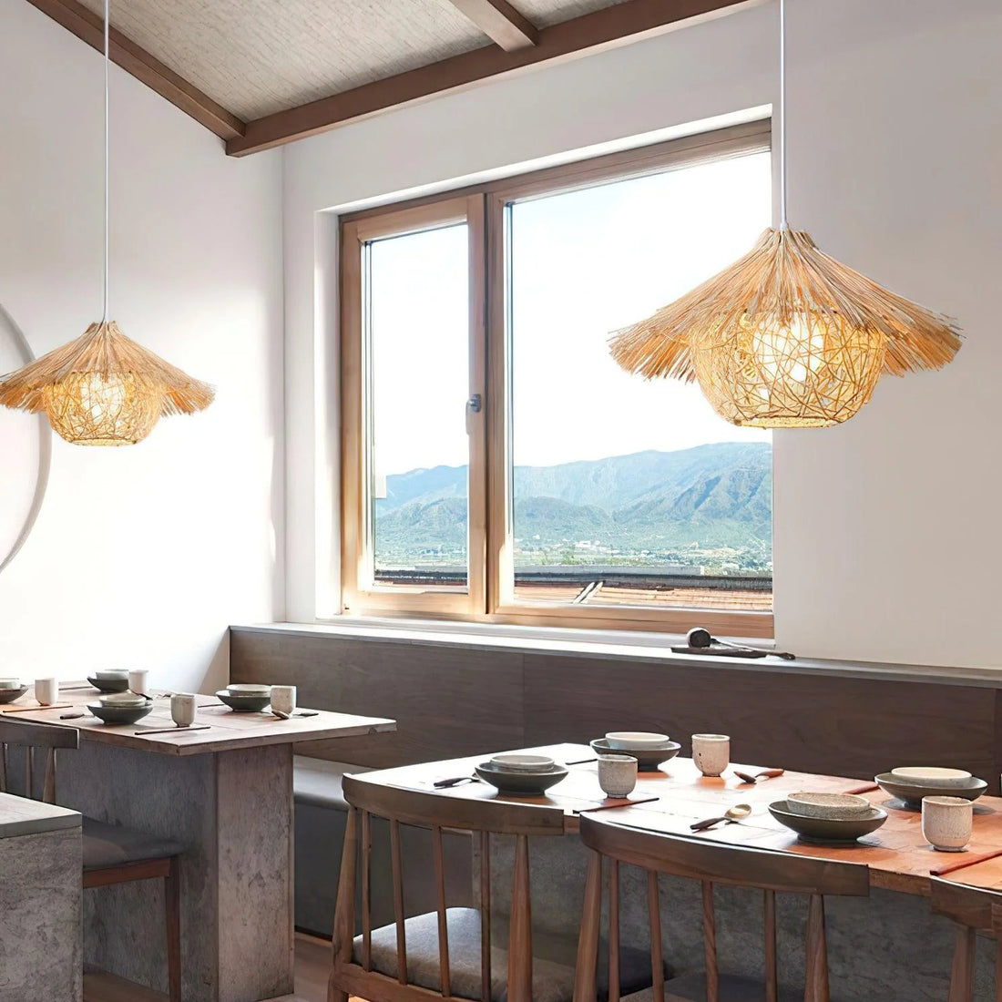 Straw Hat Rattan Pendant Light
