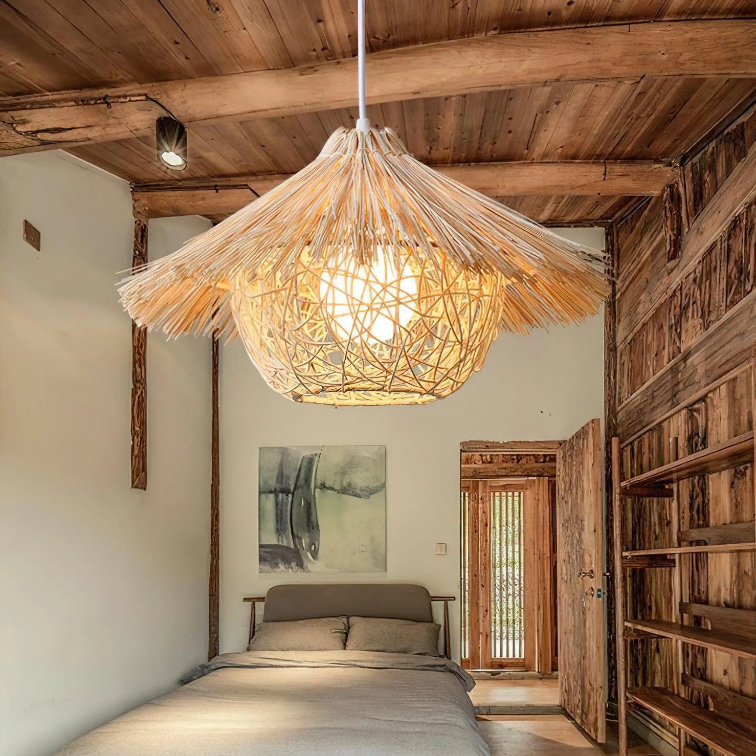 Straw Hat Rattan Pendant Light