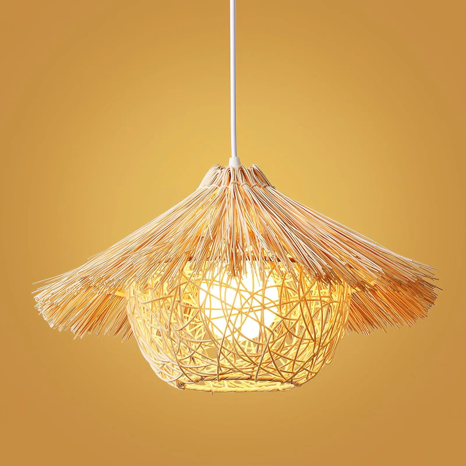 Straw Hat Rattan Pendant Light