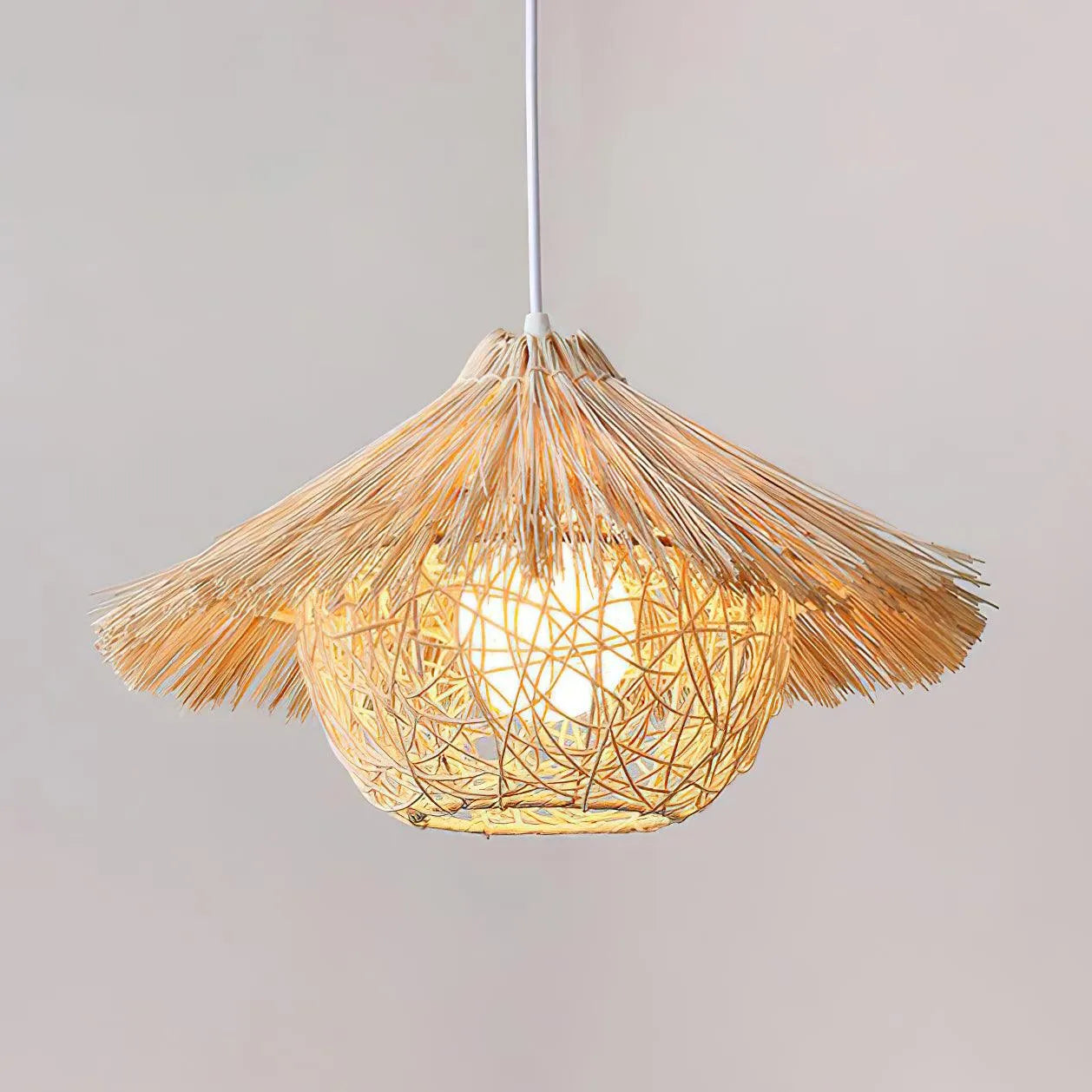 Straw Hat Rattan Pendant Light