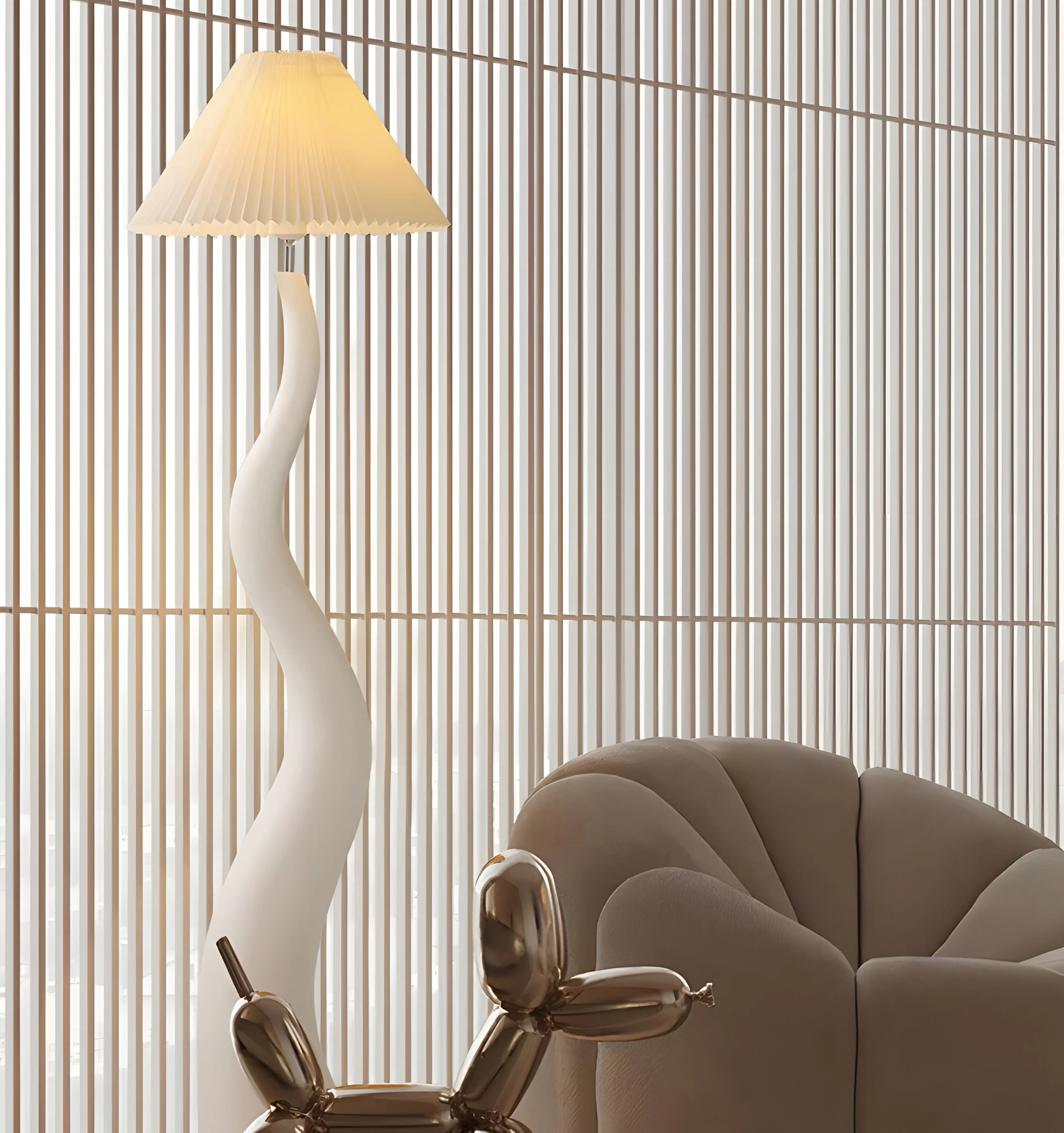 Twisted Pleated Floor Lamp - Yiarolight