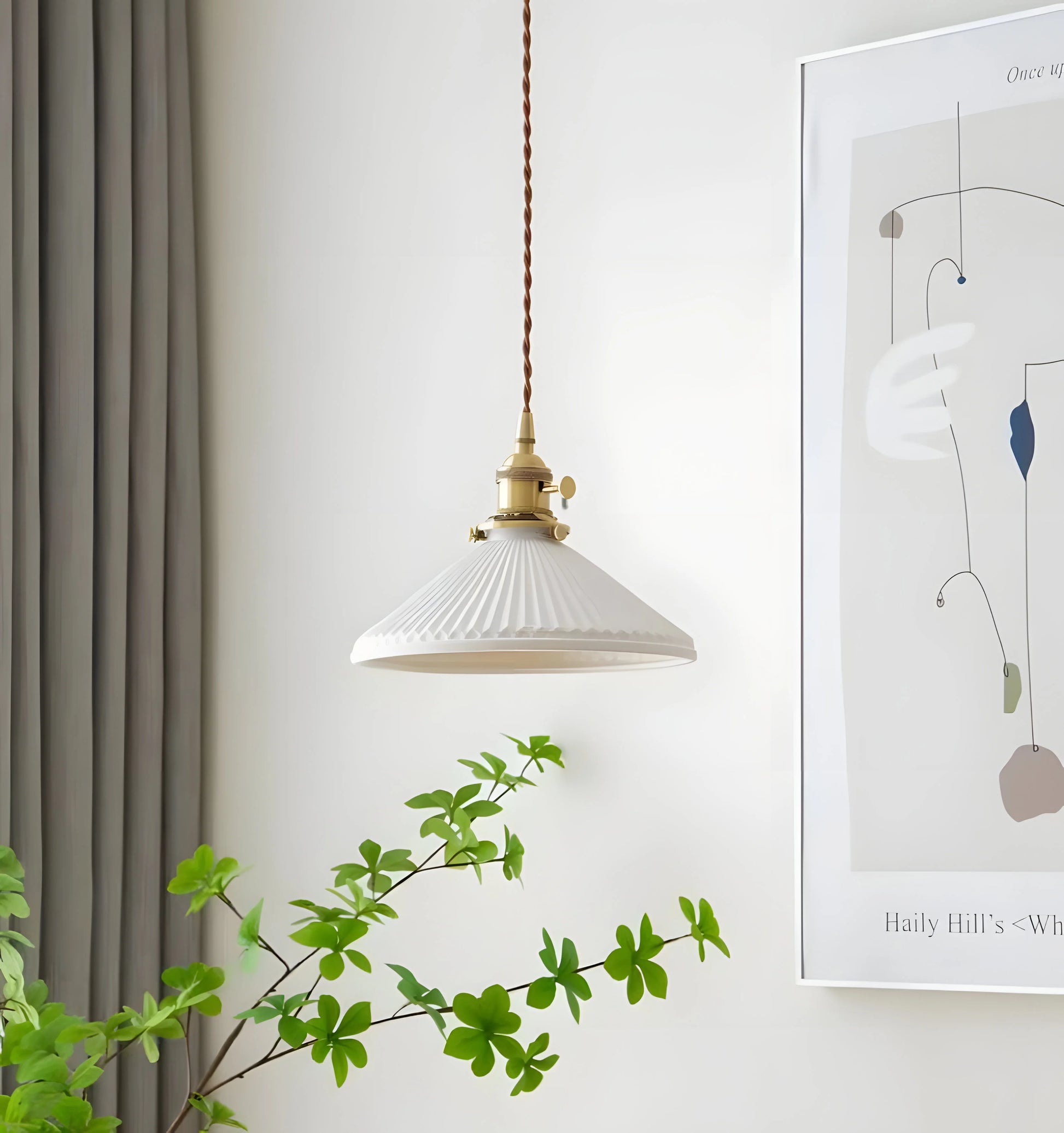 Ceramic Pleated Pendant Lamp - Auraolight