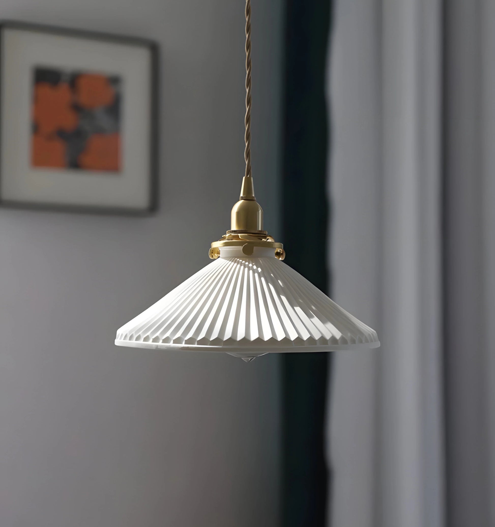 Ceramic Pleated Pendant Lamp - Auraolight