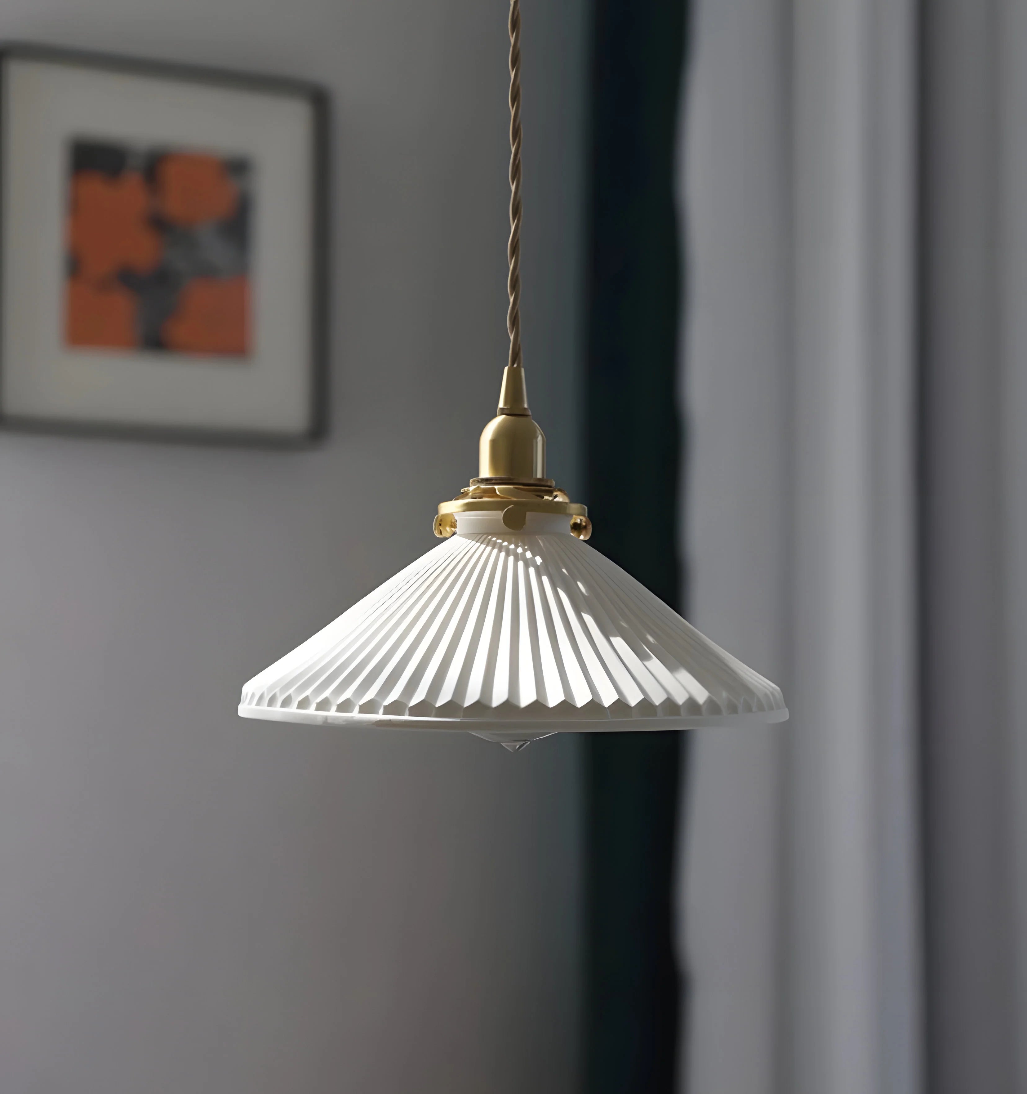 Ceramic Pleated Pendant Lamp - Auraolight