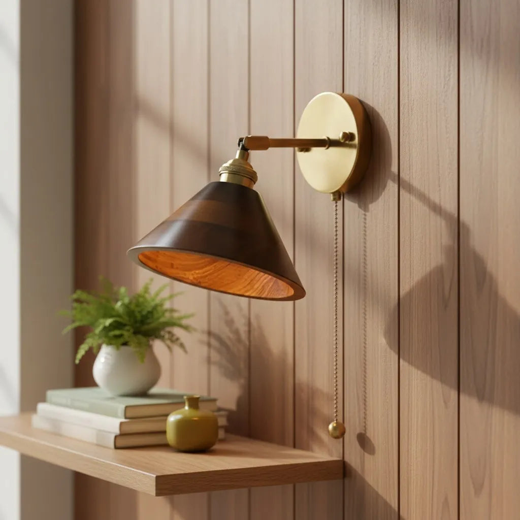 Vintage Wood Wall Lamp