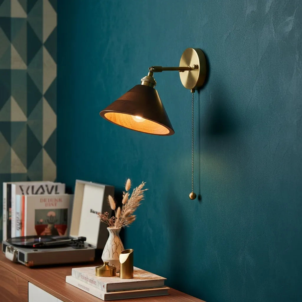 Vintage Wood Wall Lamp