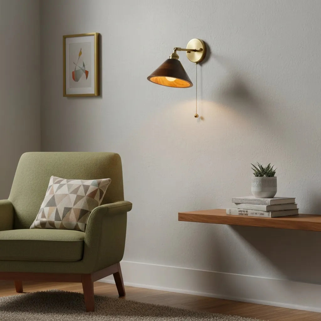 Vintage Wood Wall Lamp