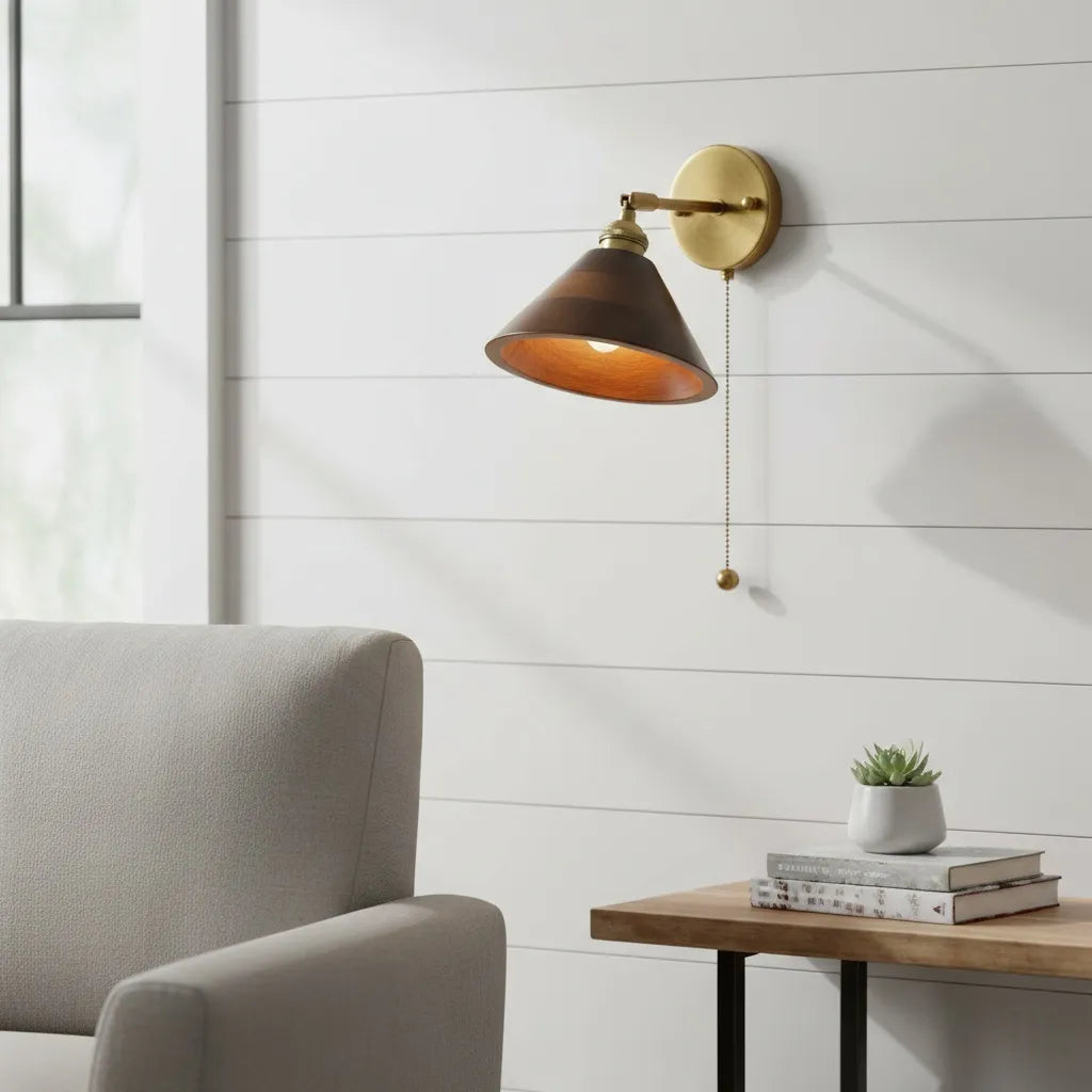 Vintage Wood Wall Lamp