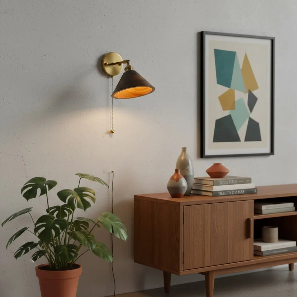 Vintage Wood Wall Lamp