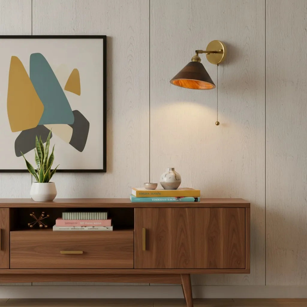 Vintage Wood Wall Lamp