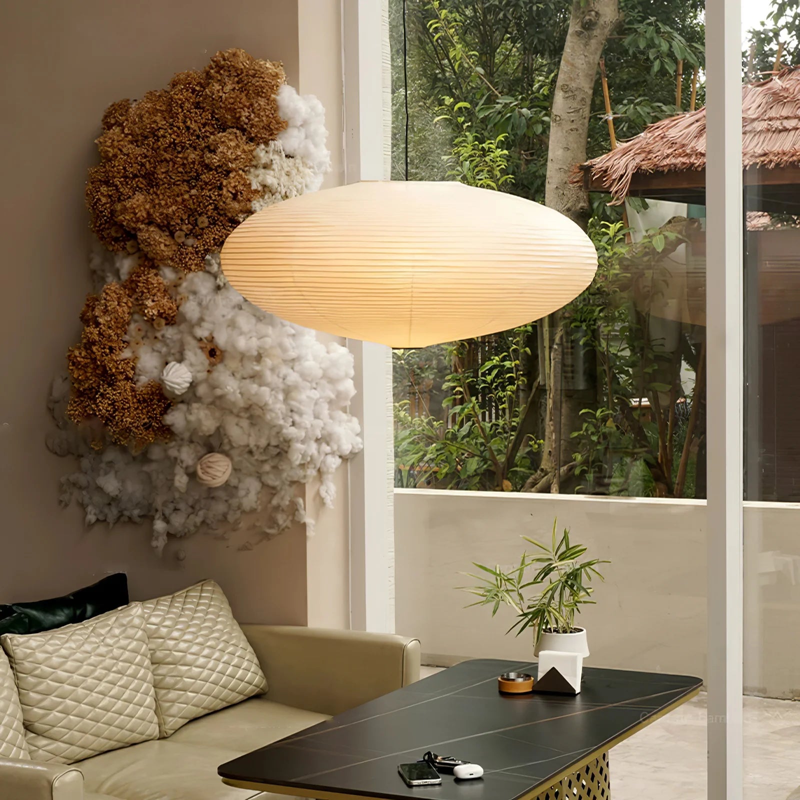 Washi Paper 15A Pendant Swag Light - Yiarolight