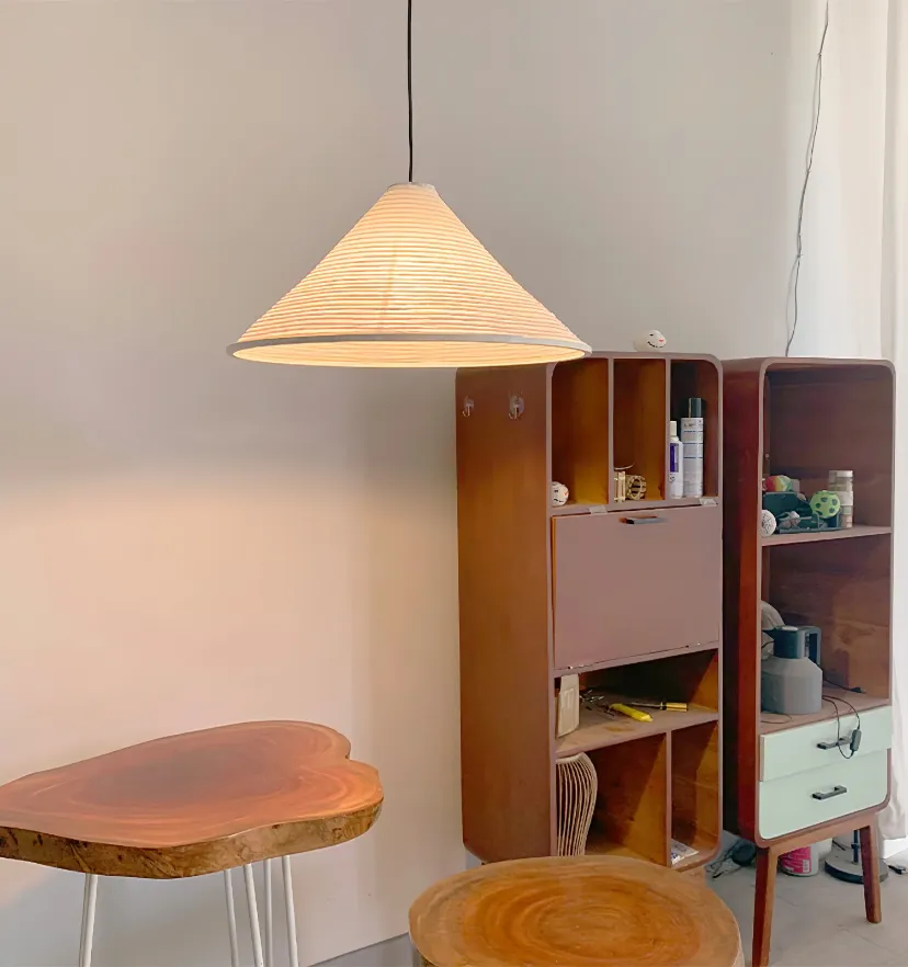 Washi Paper Cone Pendant Lamp - Yiarolight
