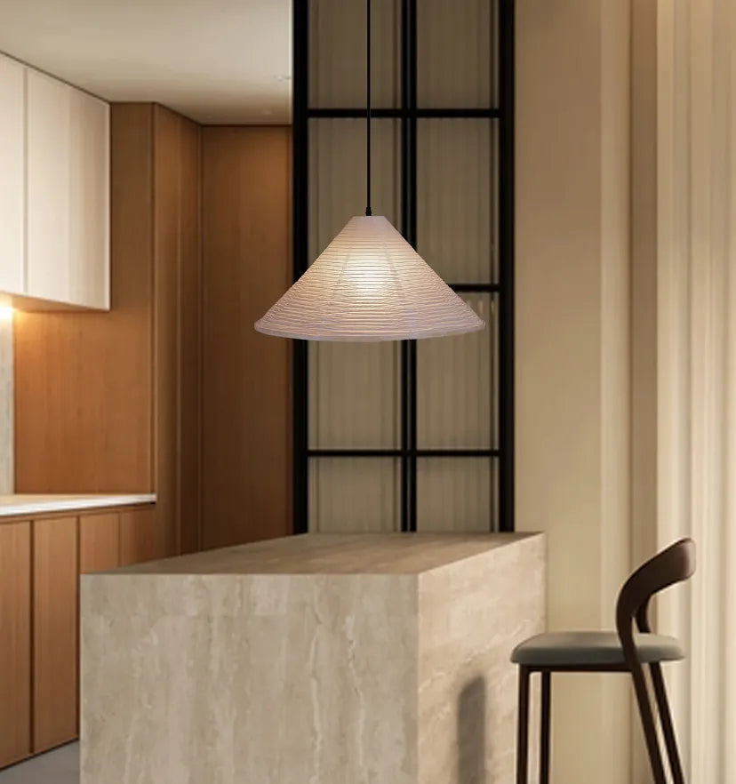 Washi Paper Cone Pendant Lamp - Yiarolight