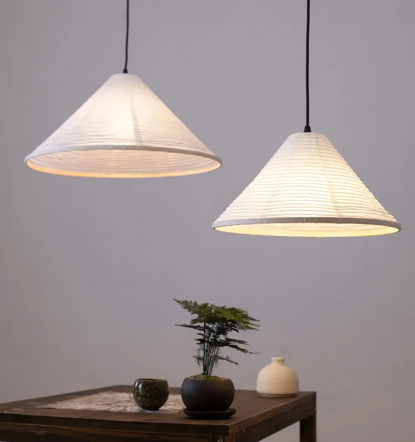 Washi Paper Cone Pendant Lamp - Yiarolight