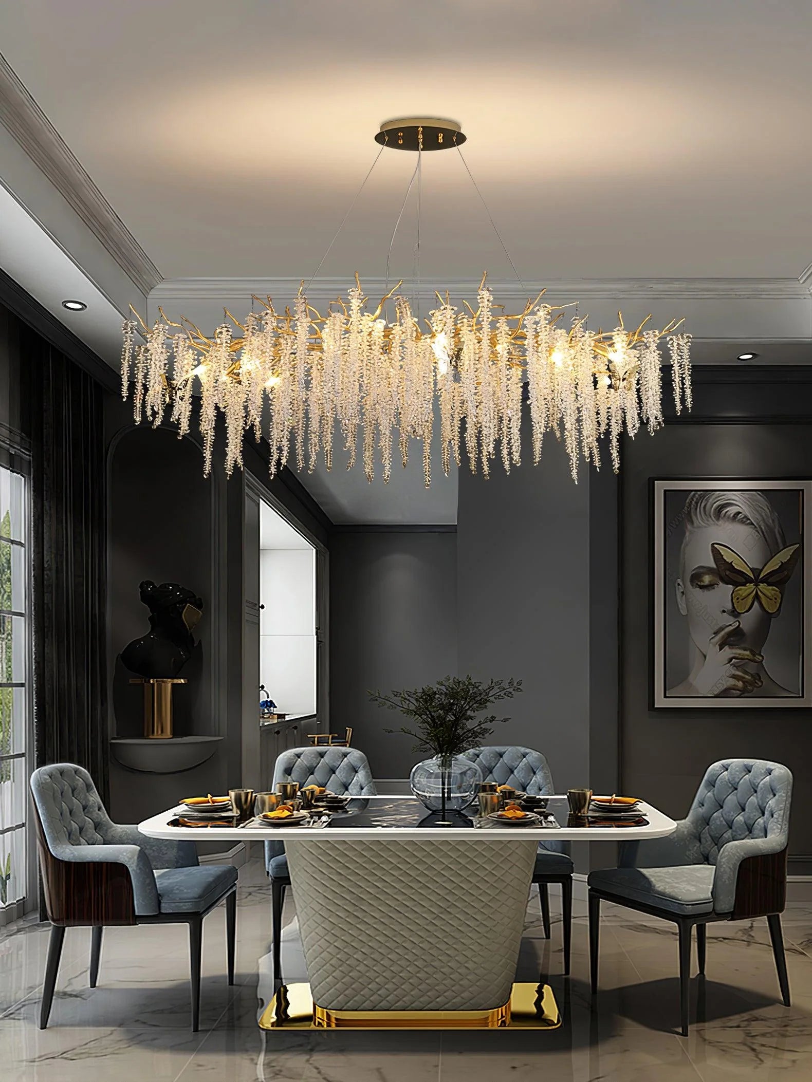Wisteria Flower Crystal Chandelier - Yiarolight