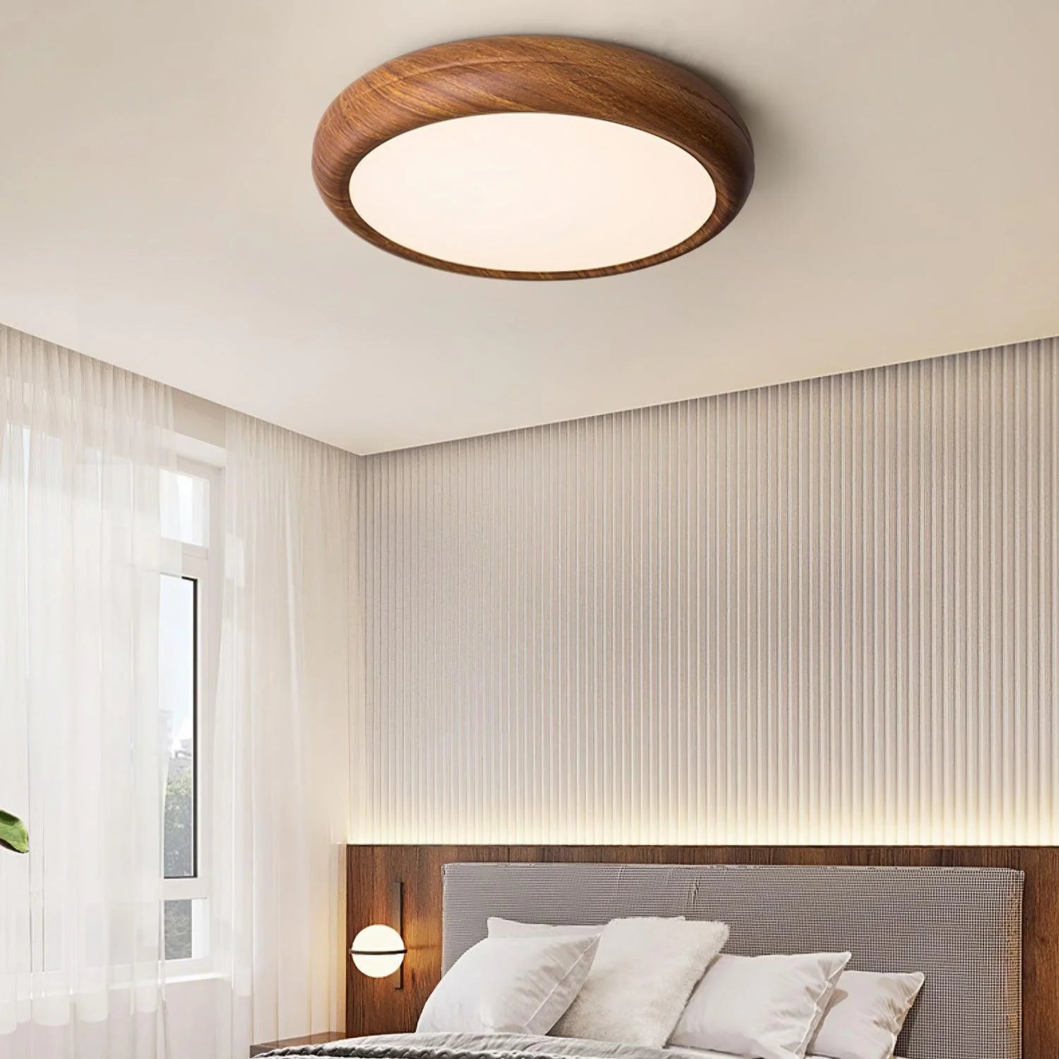 Wood Grain Round Ceiling Lamp
