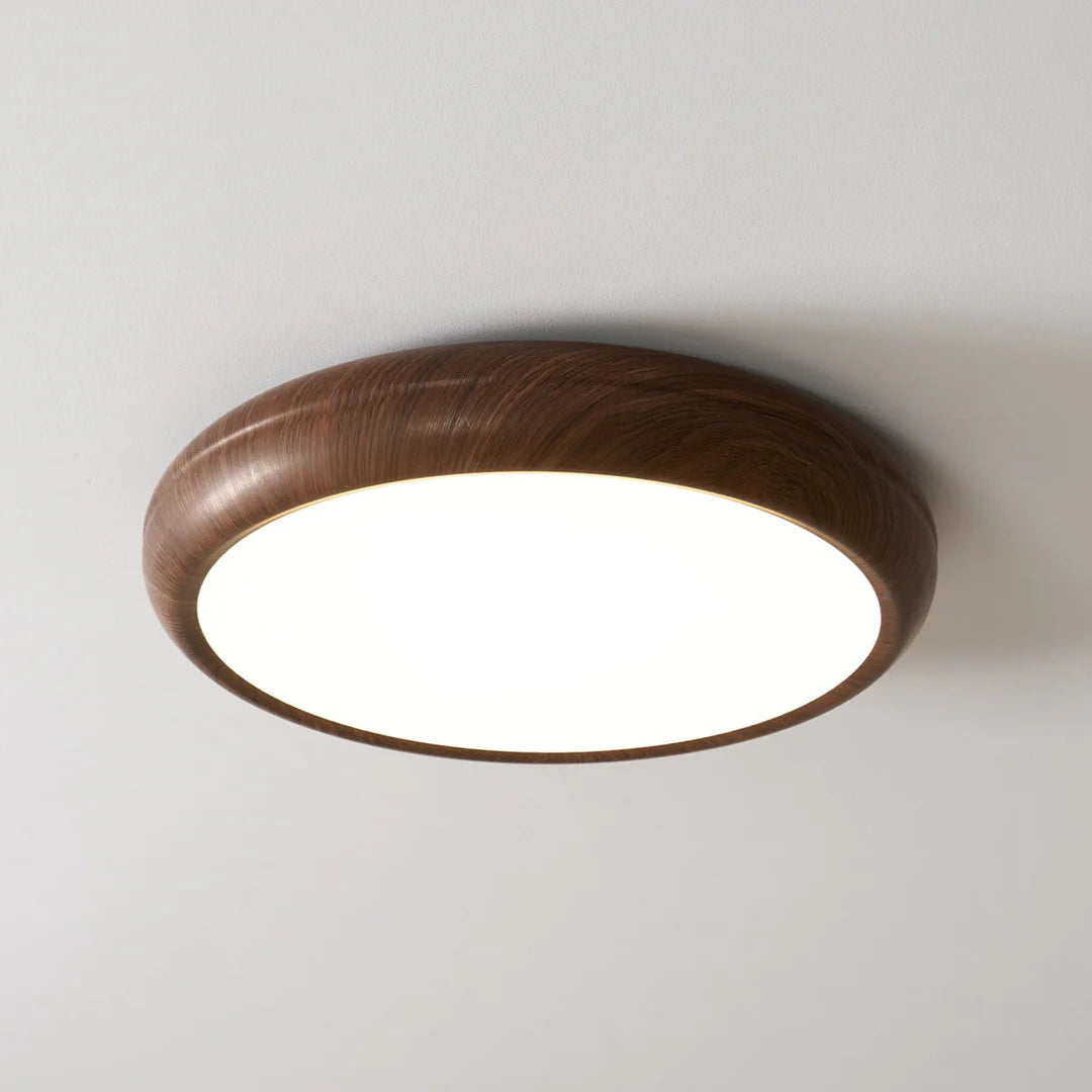 Wood Grain Round Ceiling Lamp