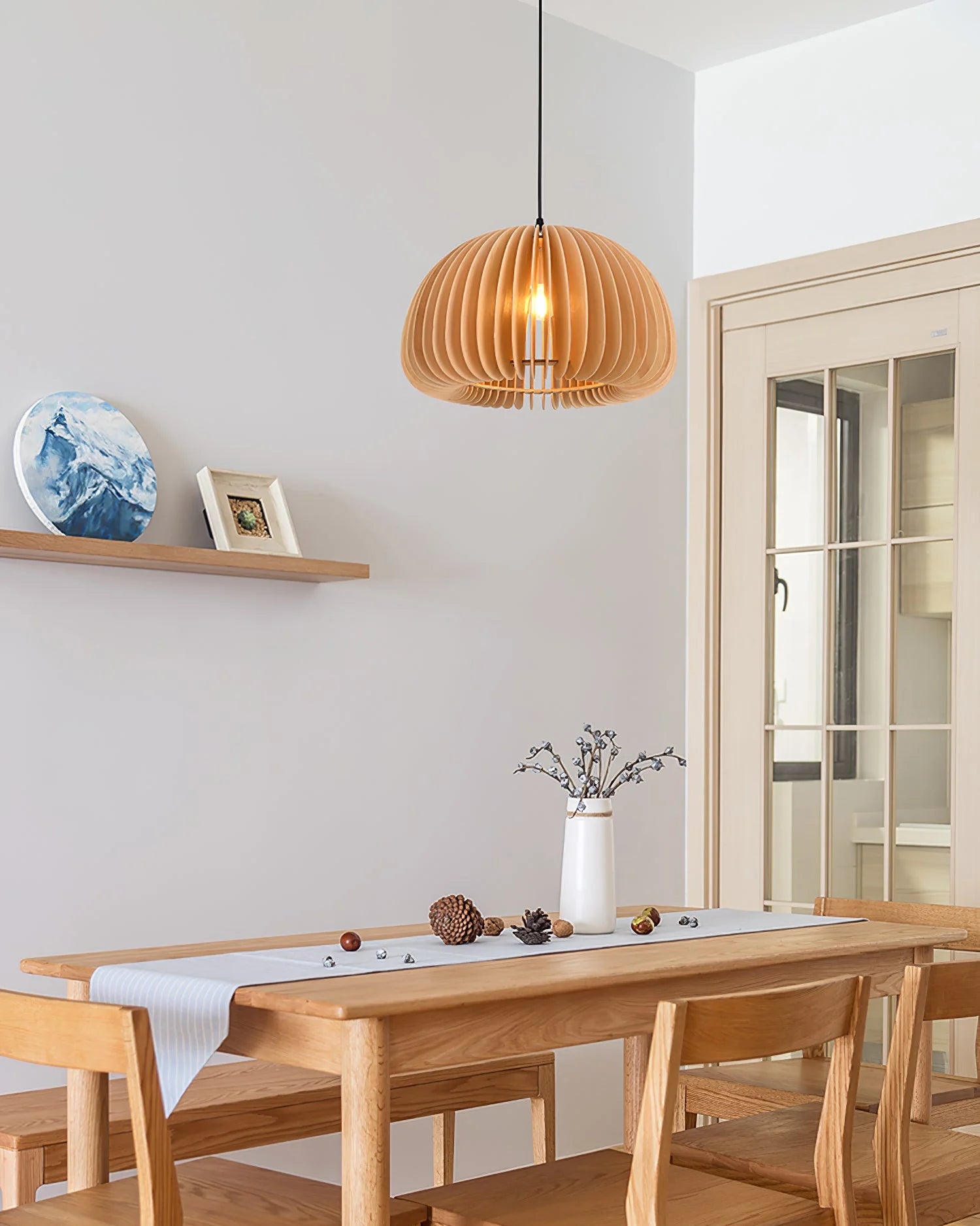 Wooden Pumpkin Pendant Light - Auraolight