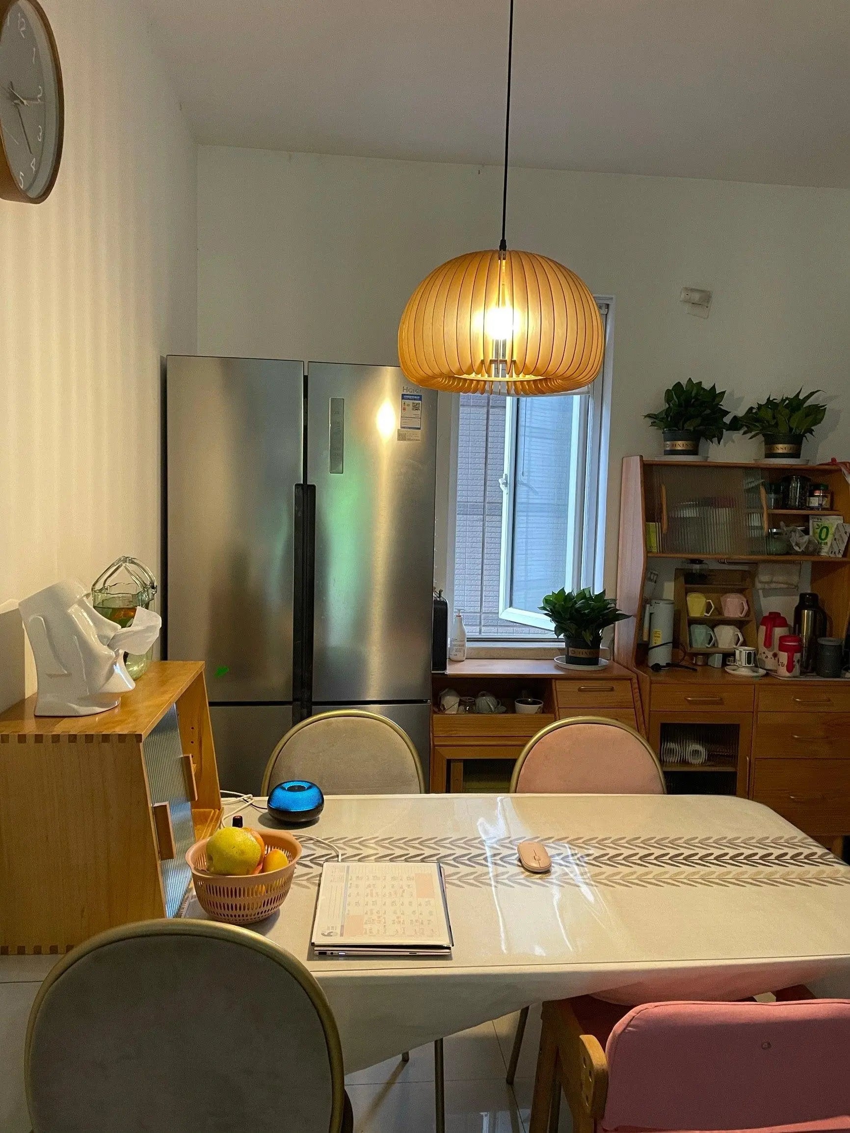 Wooden Pumpkin Pendant Light - Auraolight