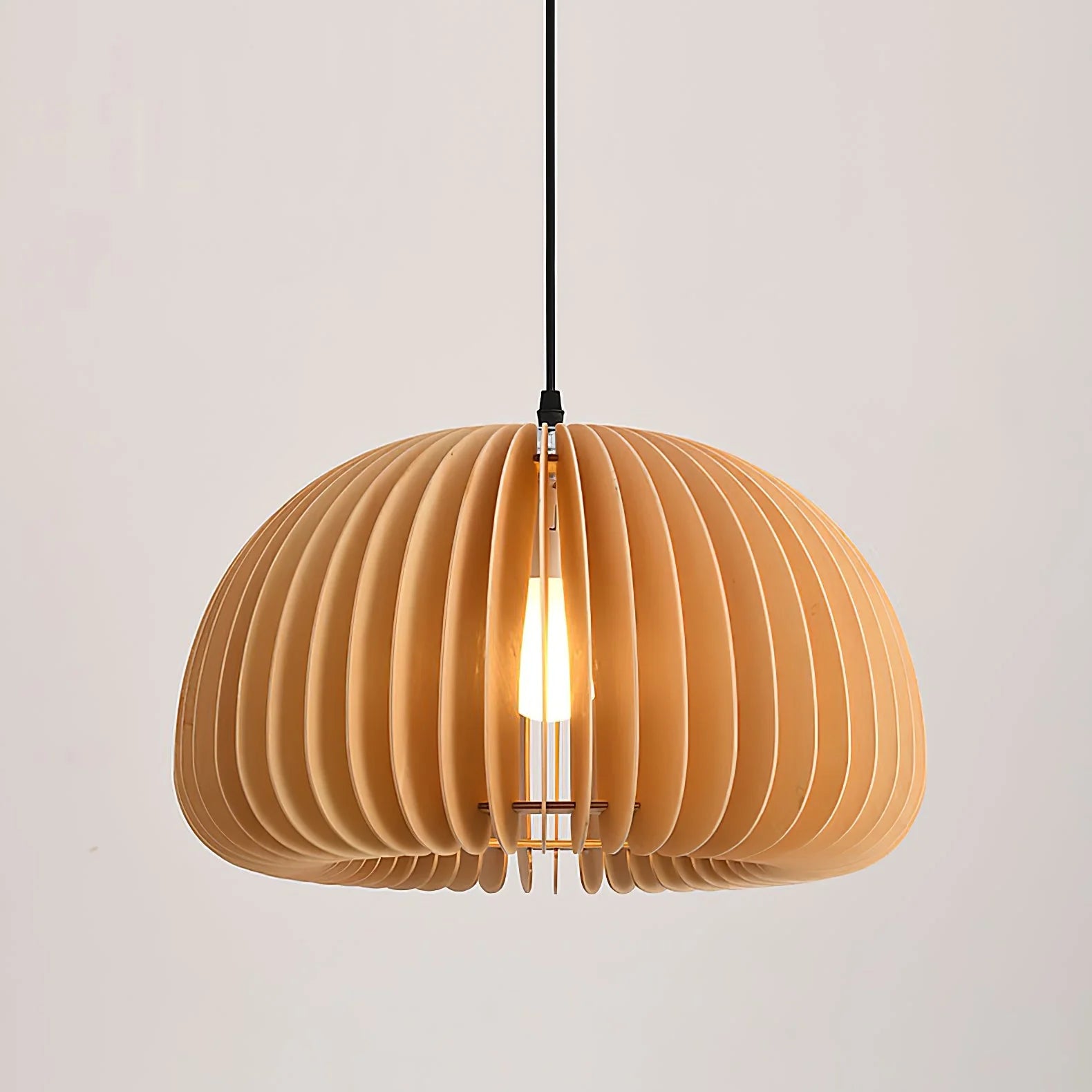 Wooden Pumpkin Pendant Light - Auraolight