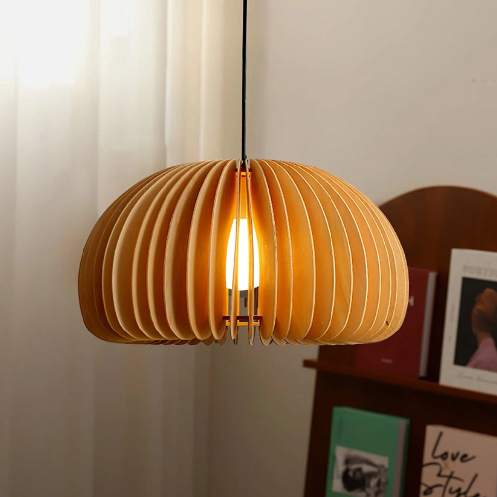 Wooden Pumpkin Pendant Light - Auraolight