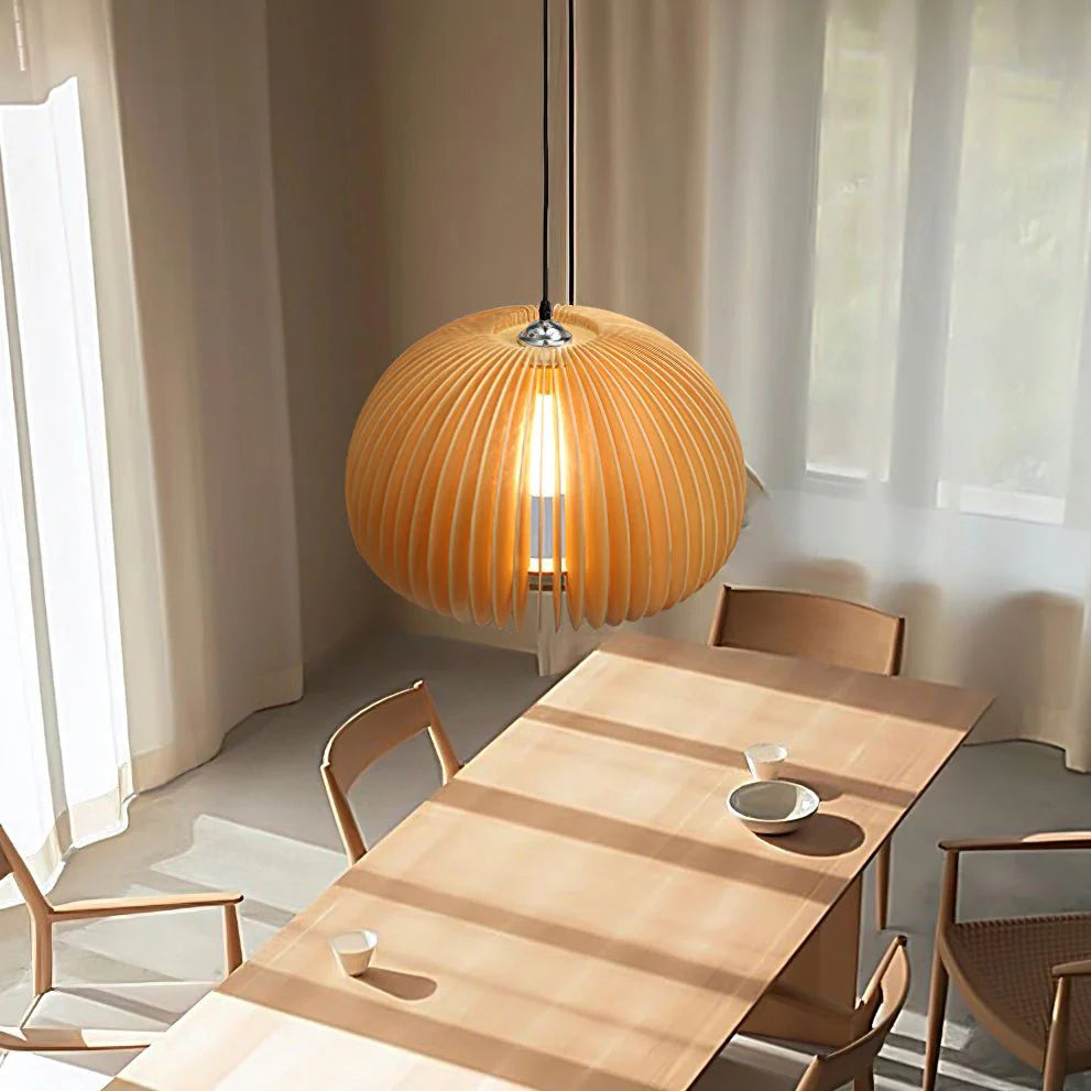 Wooden Pumpkin Pendant Light - Auraolight