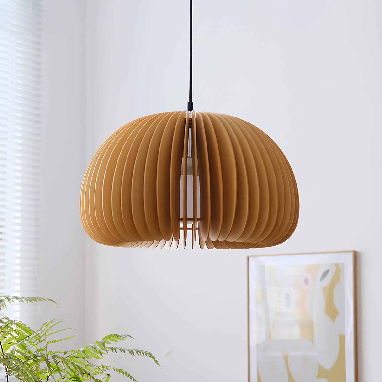 Wooden Pumpkin Pendant Light - Auraolight