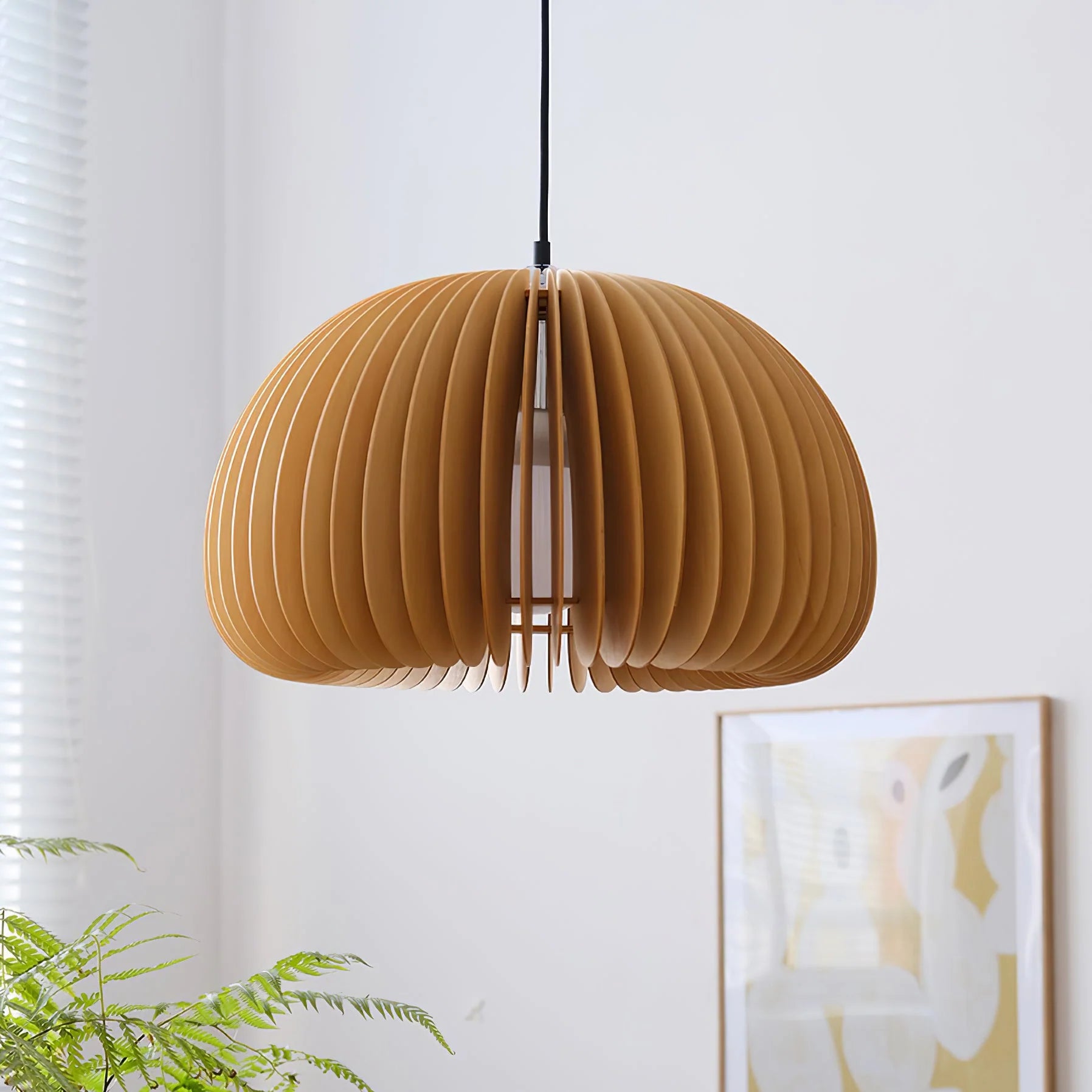 Wooden Pumpkin Pendant Light - Auraolight