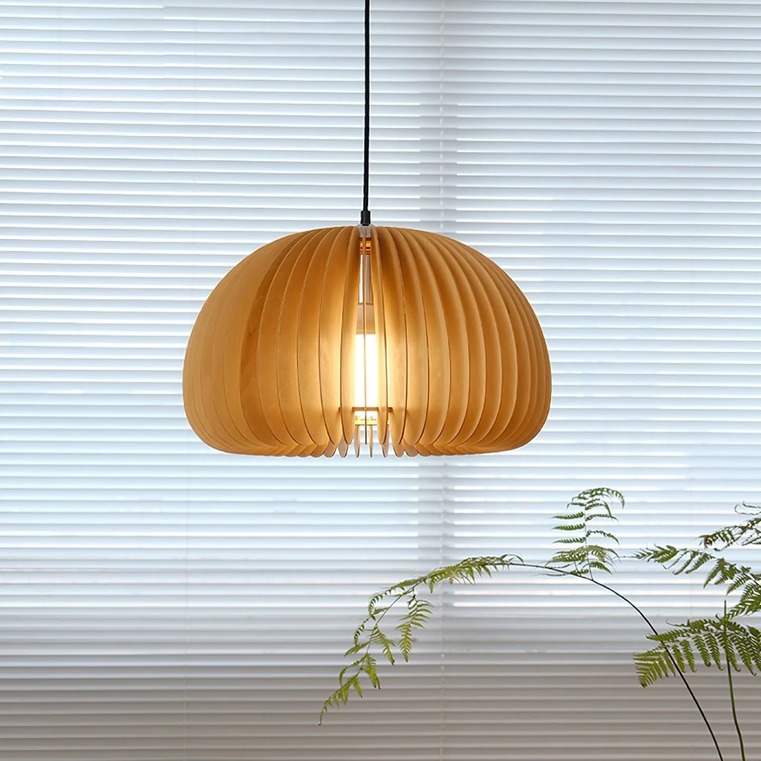 Wooden Pumpkin Pendant Light - Auraolight