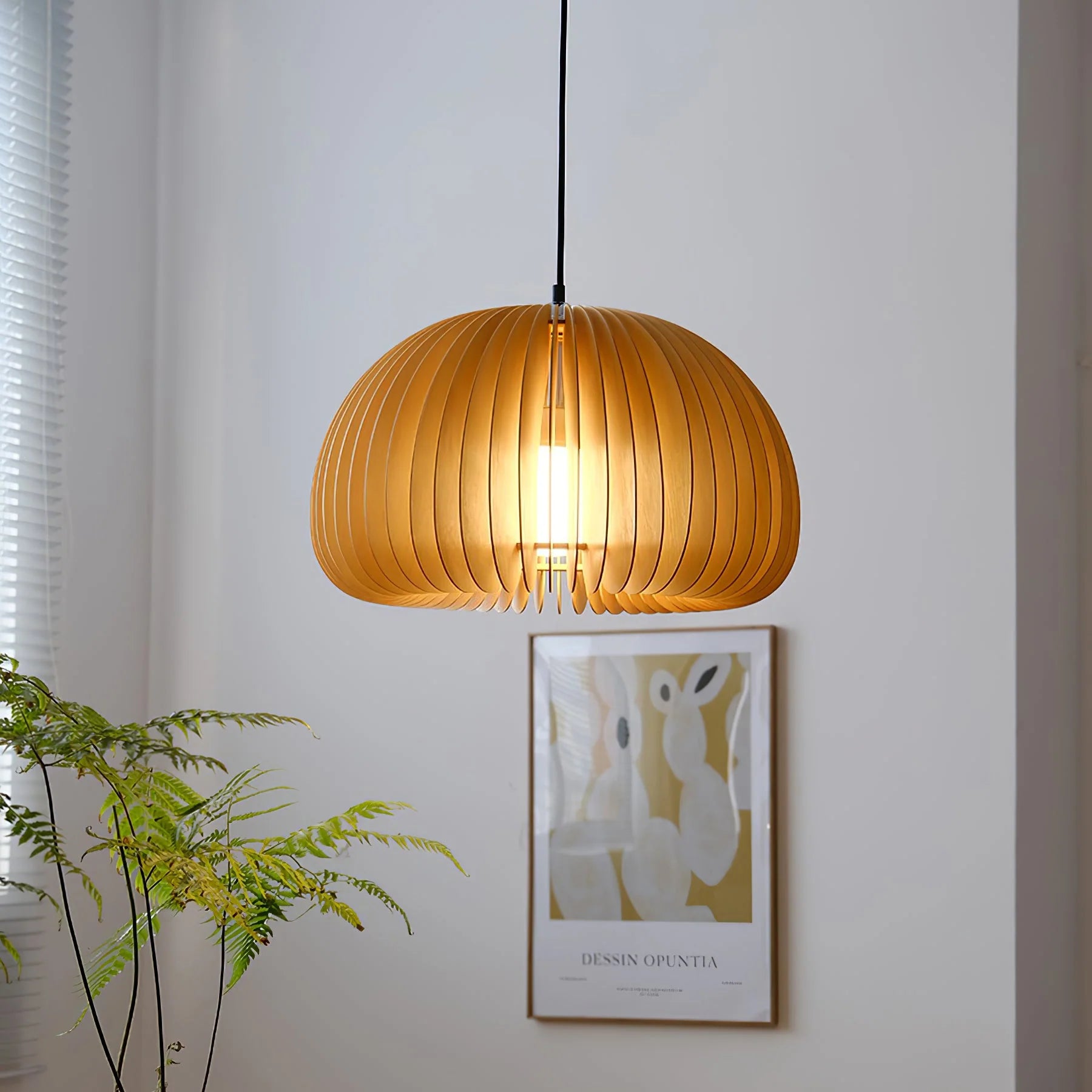 Wooden Pumpkin Pendant Light - Auraolight