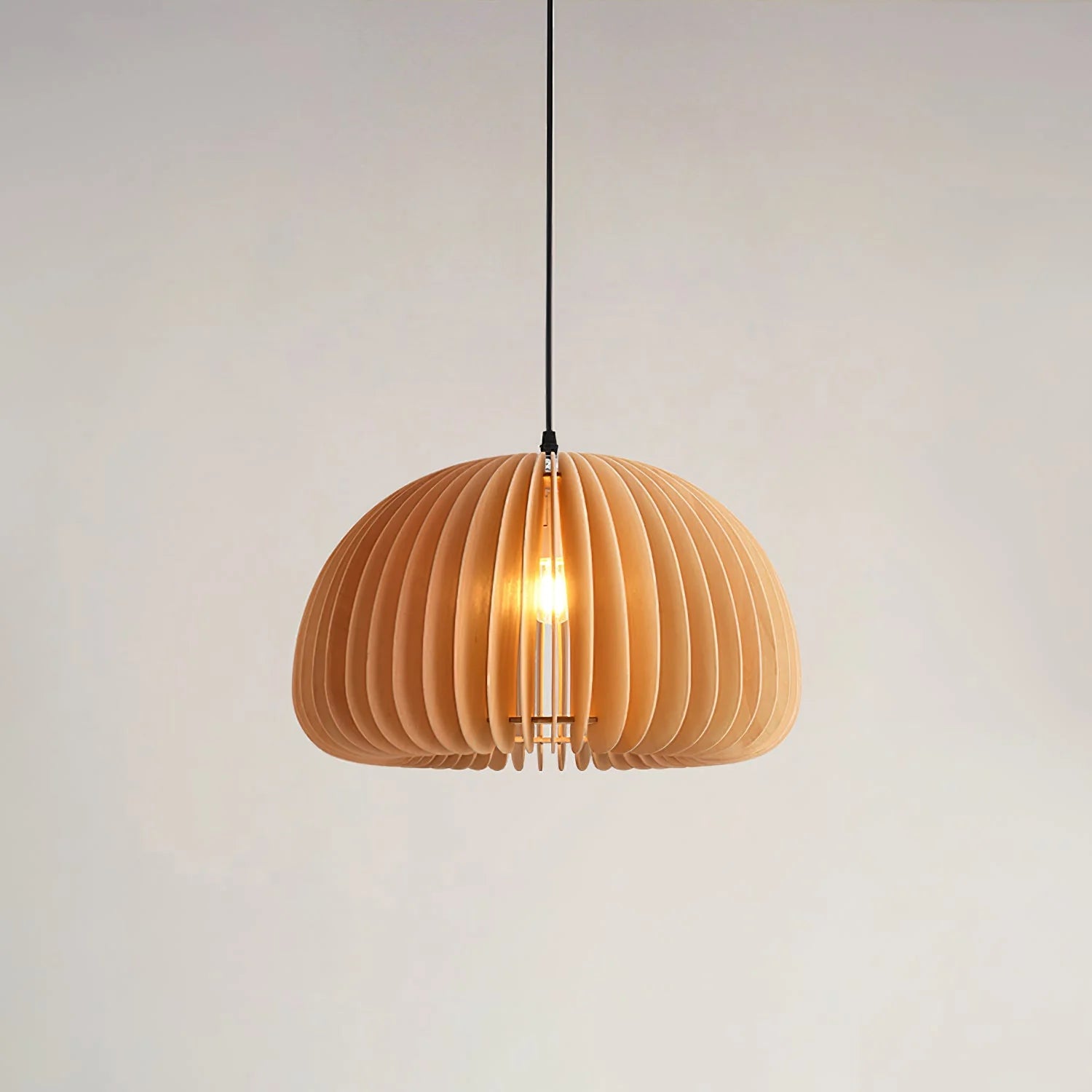 Wooden Pumpkin Pendant Light - Auraolight