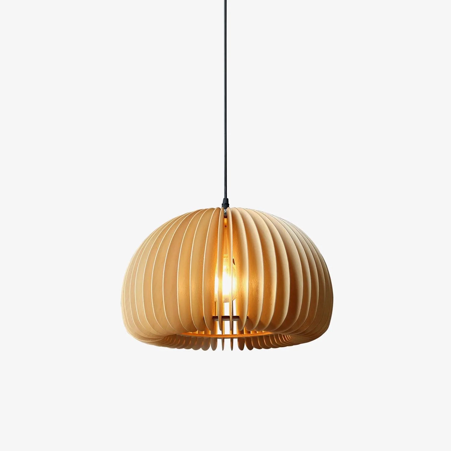 Wooden Pumpkin Pendant Light - Auraolight