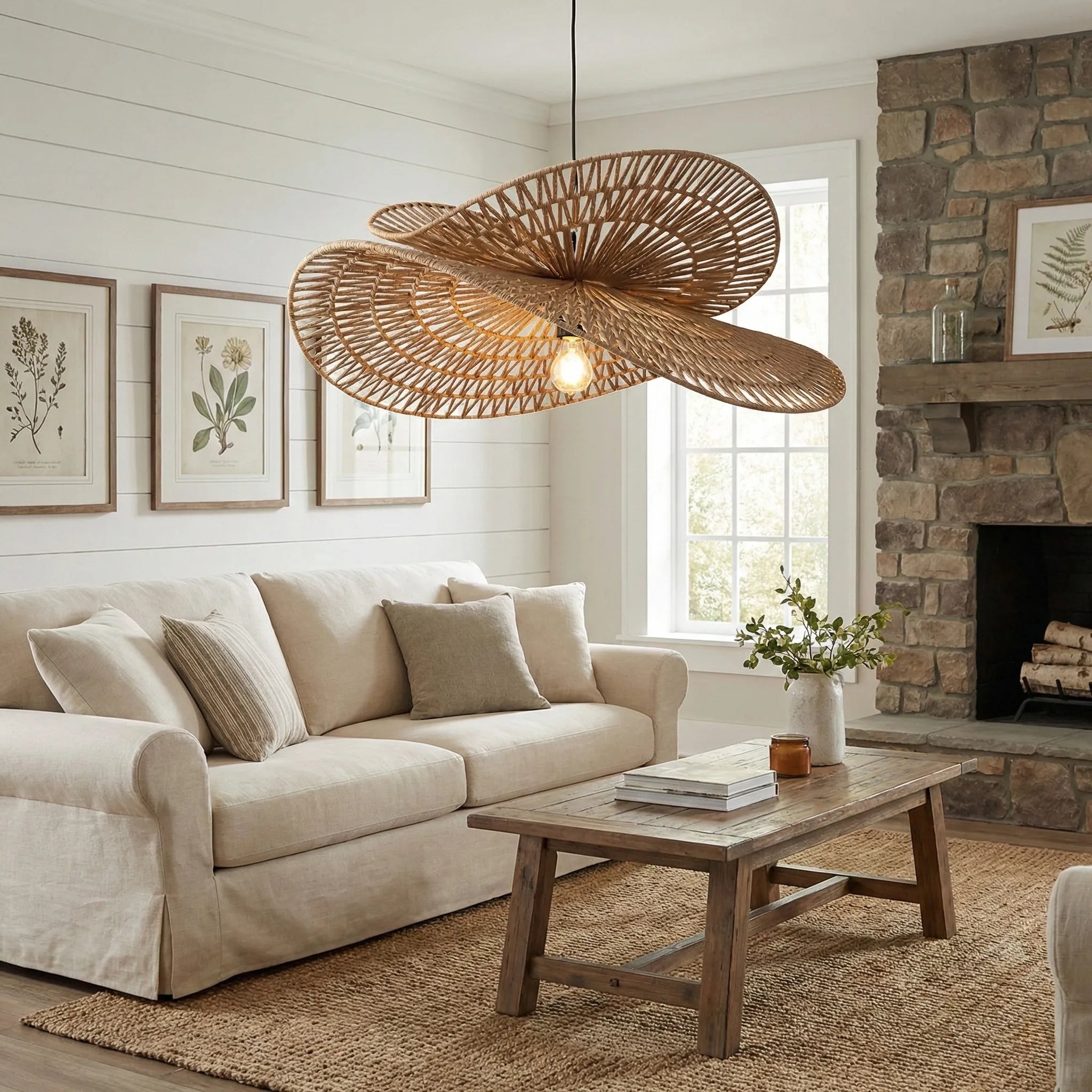 Woven Chapeau Pendant Light