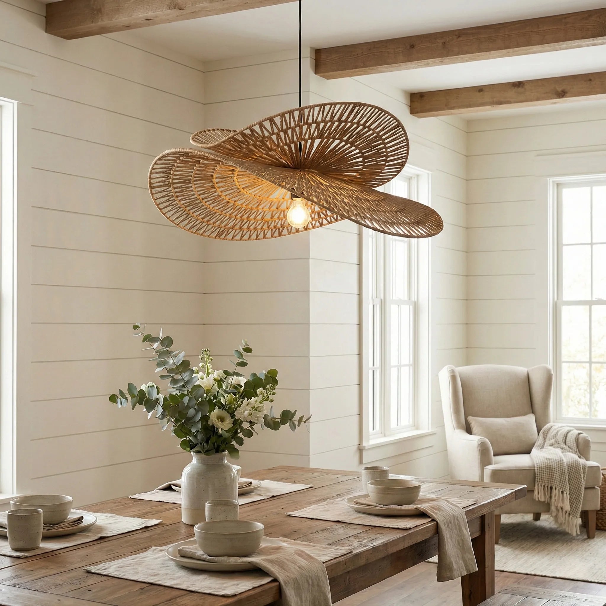 Woven Chapeau Pendant Light