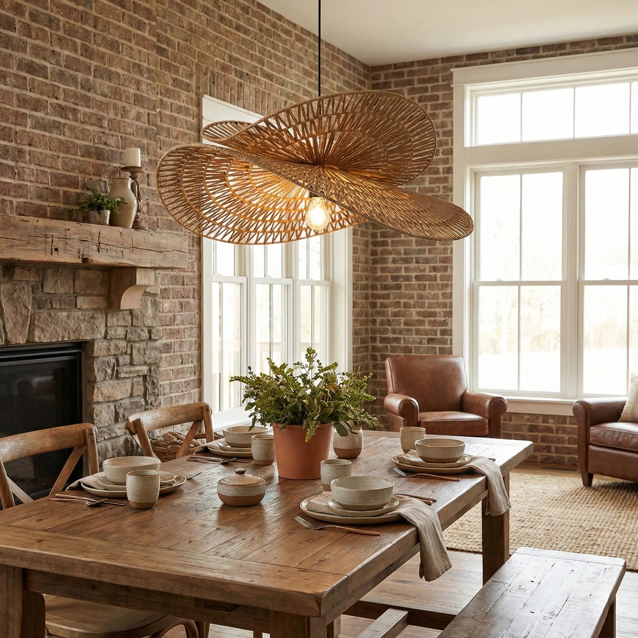 Woven Chapeau Pendant Light