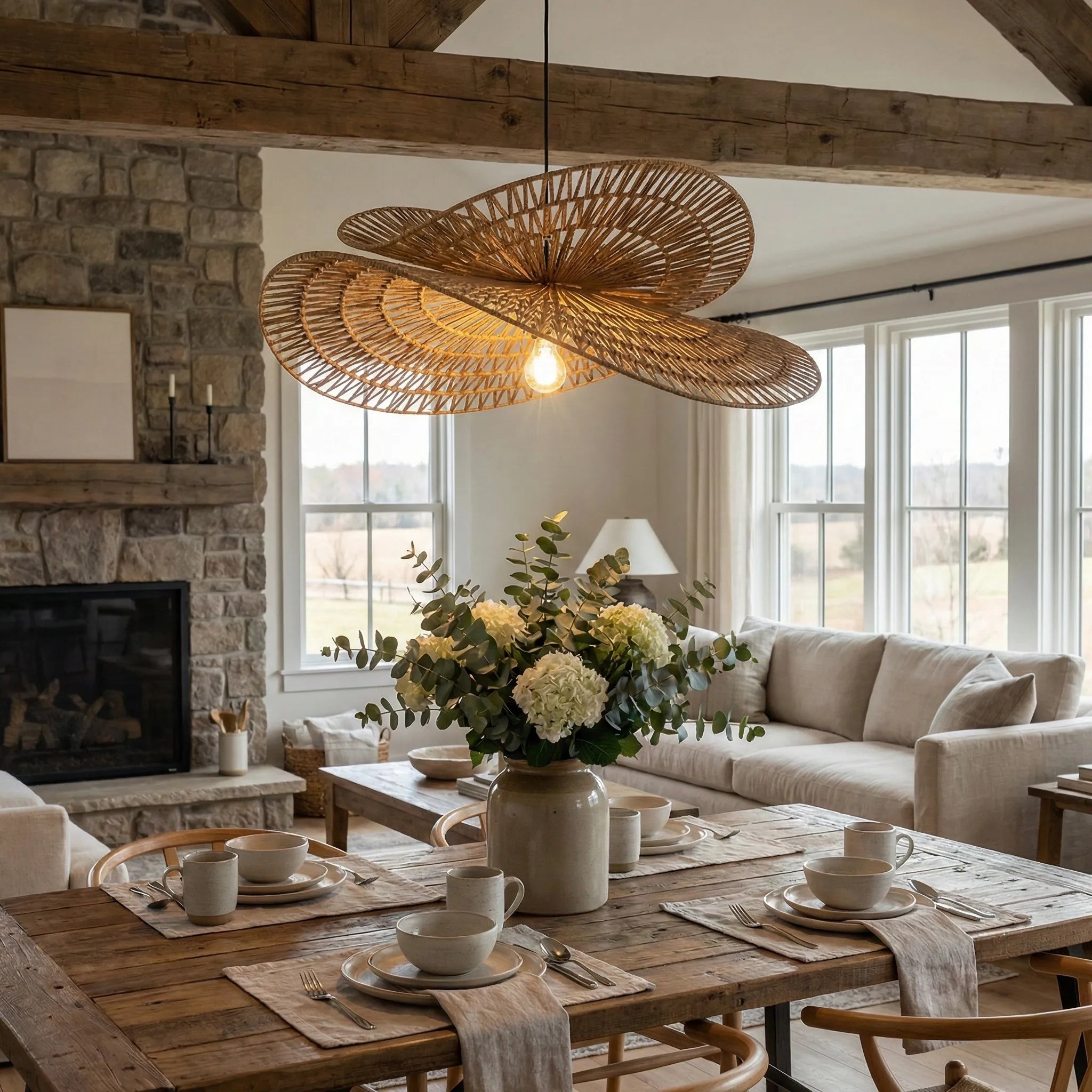 Woven Chapeau Pendant Light